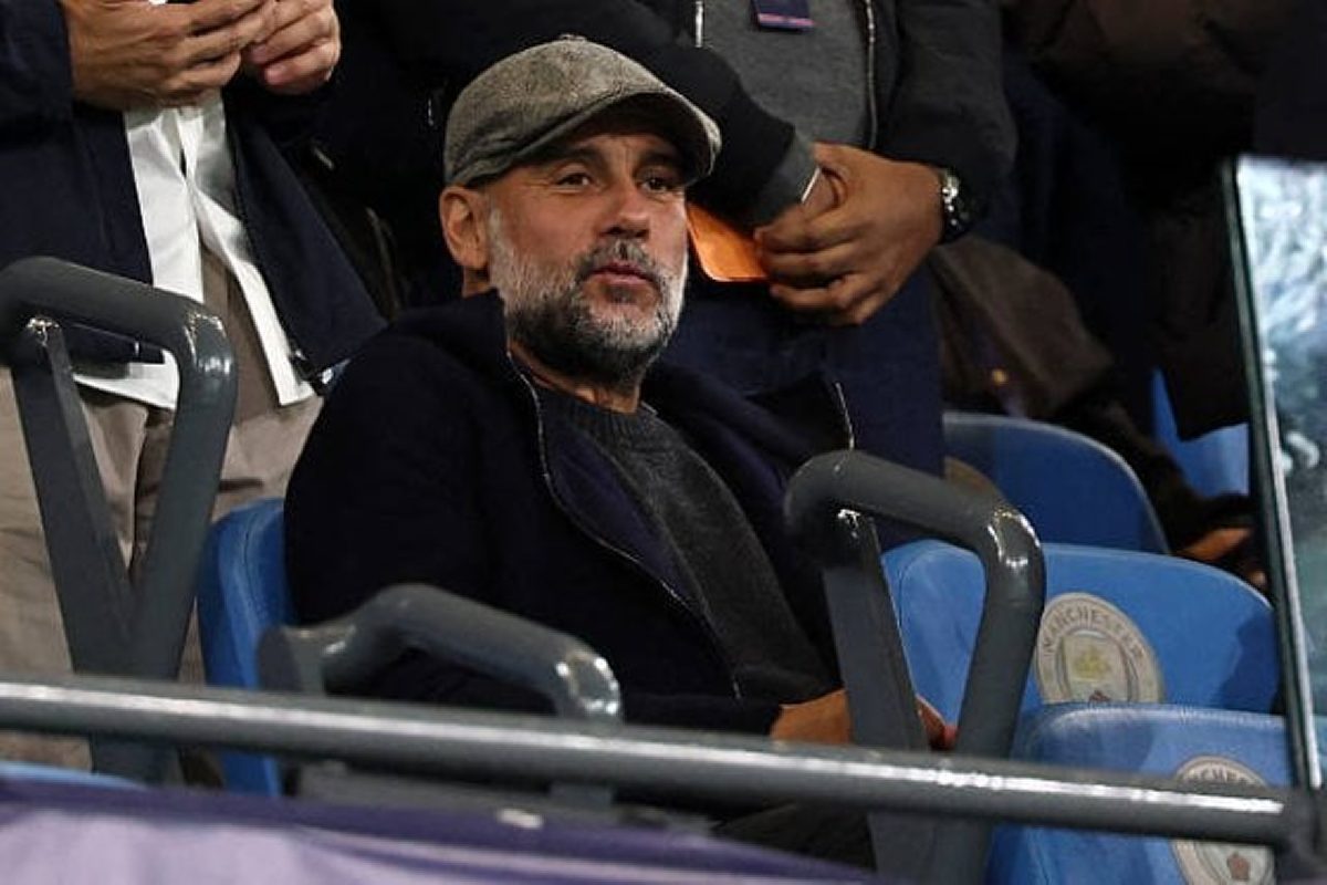 Guardiola watches Manchester City vs Paris from the stands